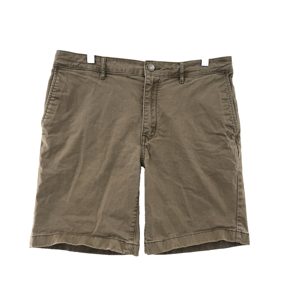 Flint & Tinder Cotton Blend Chino Shorts Size 33 Hiking Outdoors Khaki Green
